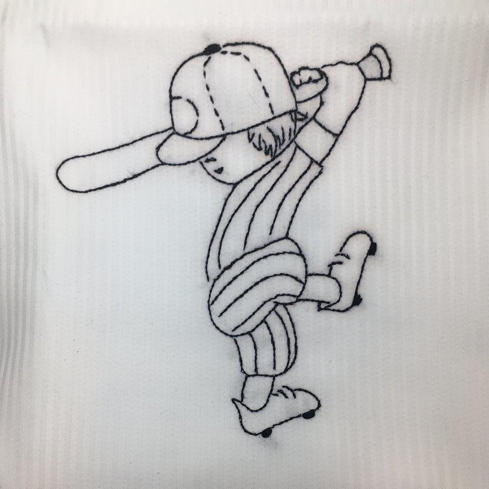 Hand Embroidered "Baseball Boy"